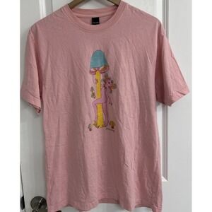 Harry Styles Sze Medium Pleasing "Shroom Bloom" Frog Mushroom T-shirt Blush Pink
